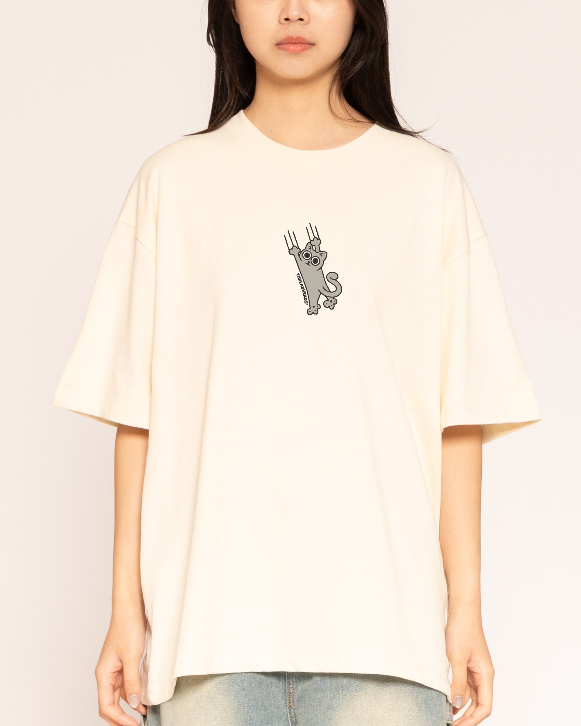 Falling Cat Oversized Tee